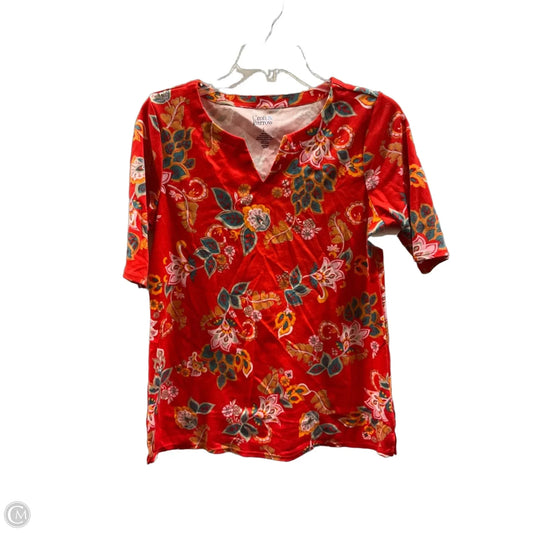 Top Short Sleeve By Croft And Barrow In Floral Print, Size: S