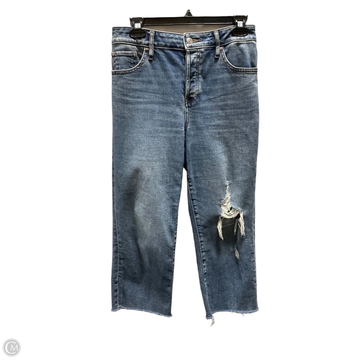 Jeans Cropped By Express In Blue Denim, Size: 2