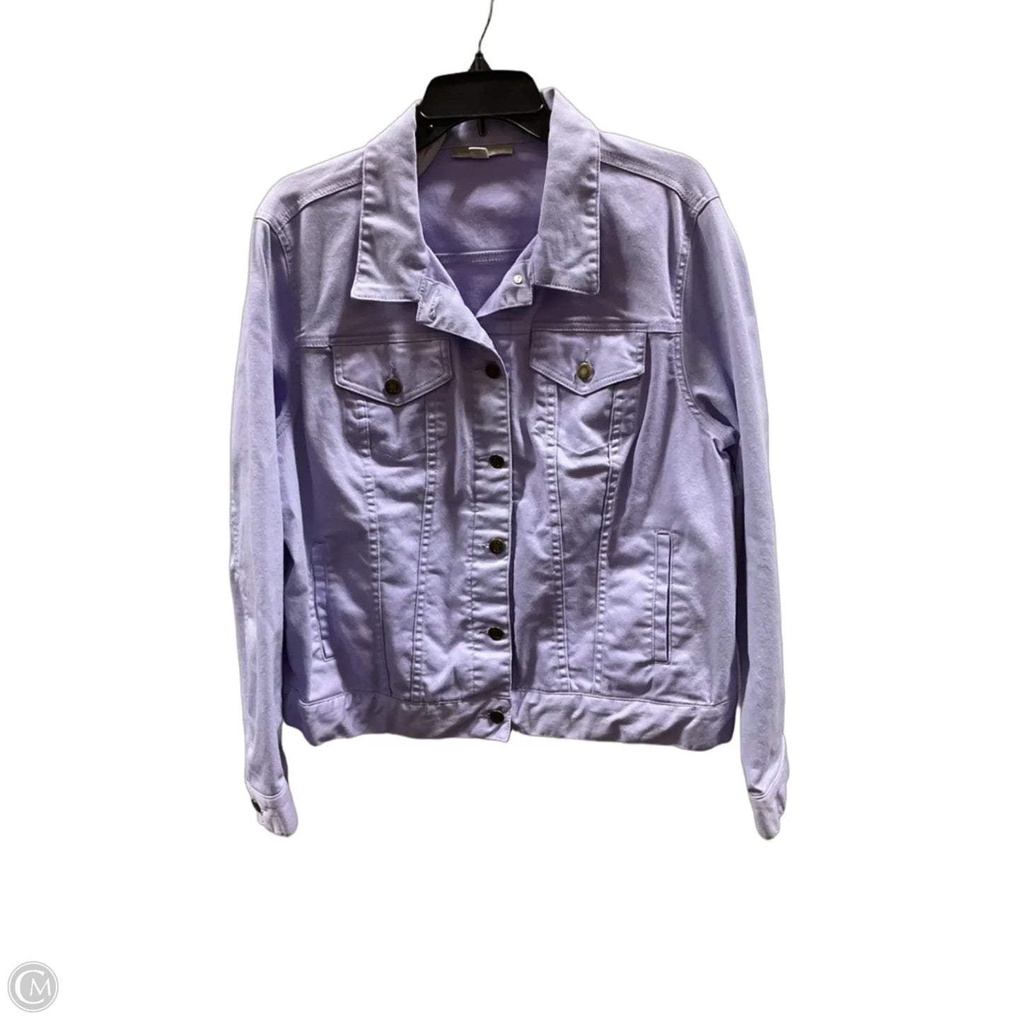 Jacket Denim By Woman Within In Purple, Size: 18