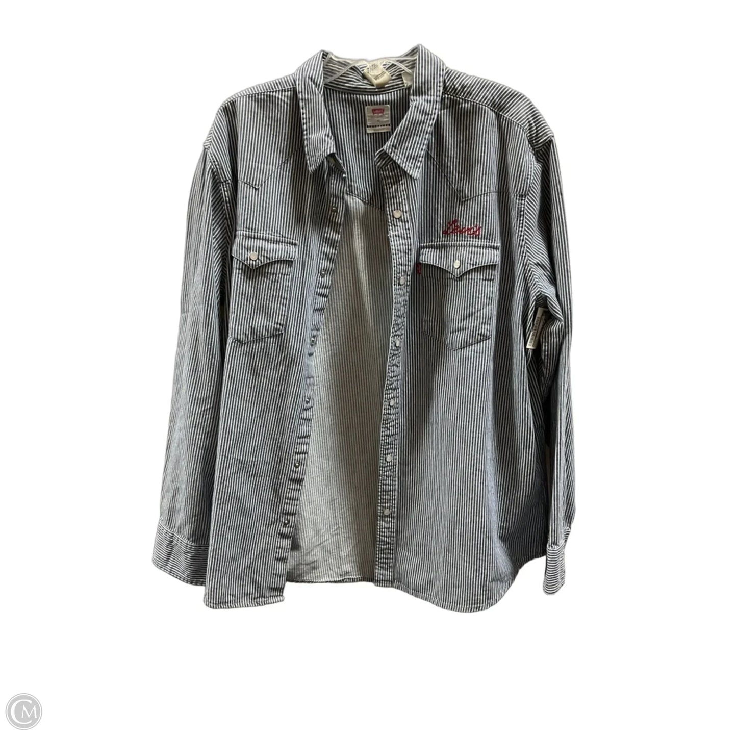 Blouse Long Sleeve By Levis In Striped Pattern, Size: Xl
