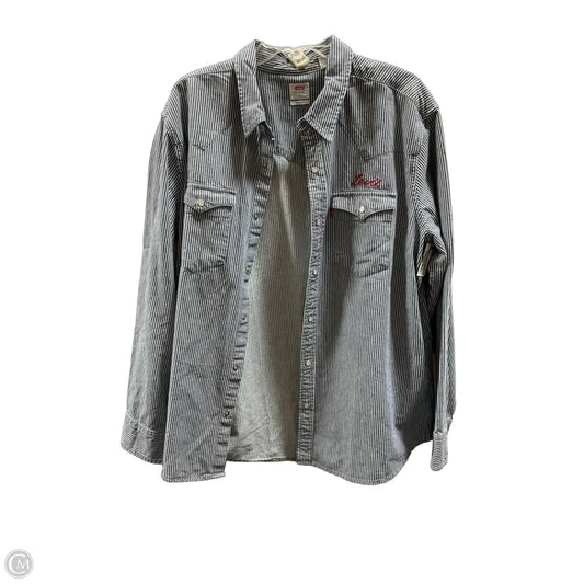 Blouse Long Sleeve By Levis In Striped Pattern, Size: Xl