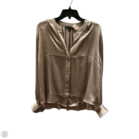 Blouse Long Sleeve By Banana Republic In Tan, Size: M