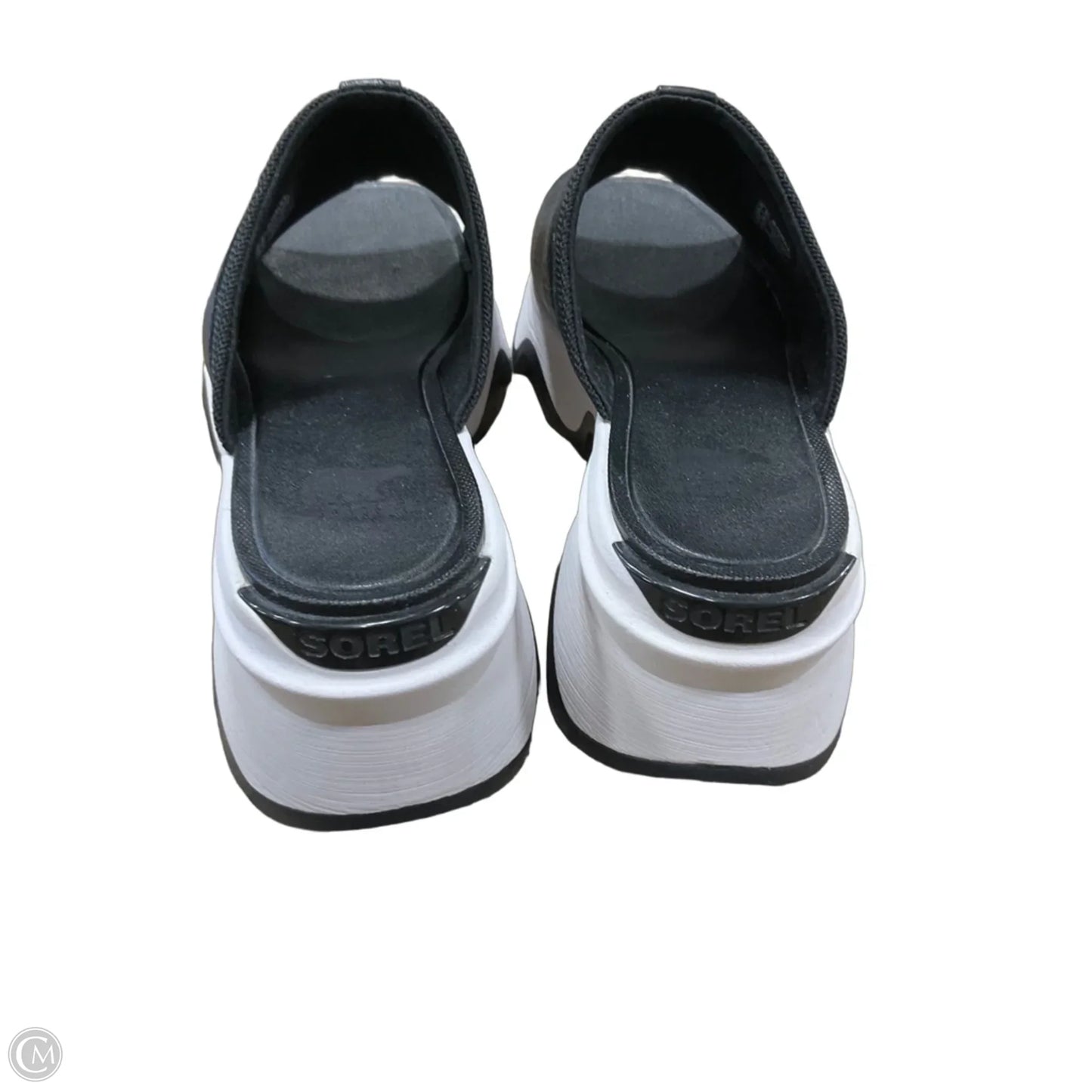 Sandals Heels Platform By Sorel In Black & White, Size: 8.5