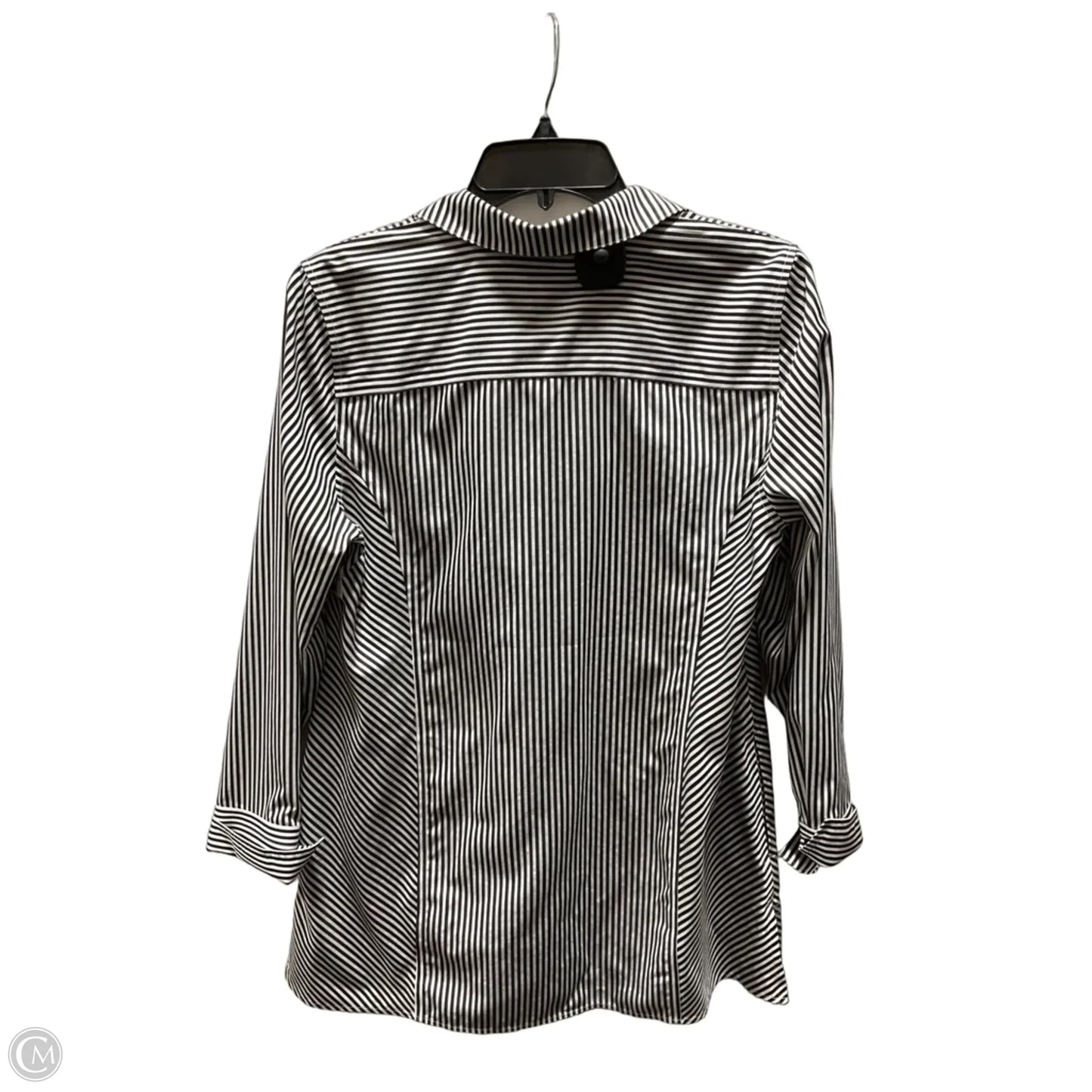 Blouse Long Sleeve By Chicos In Striped Pattern, Size: M