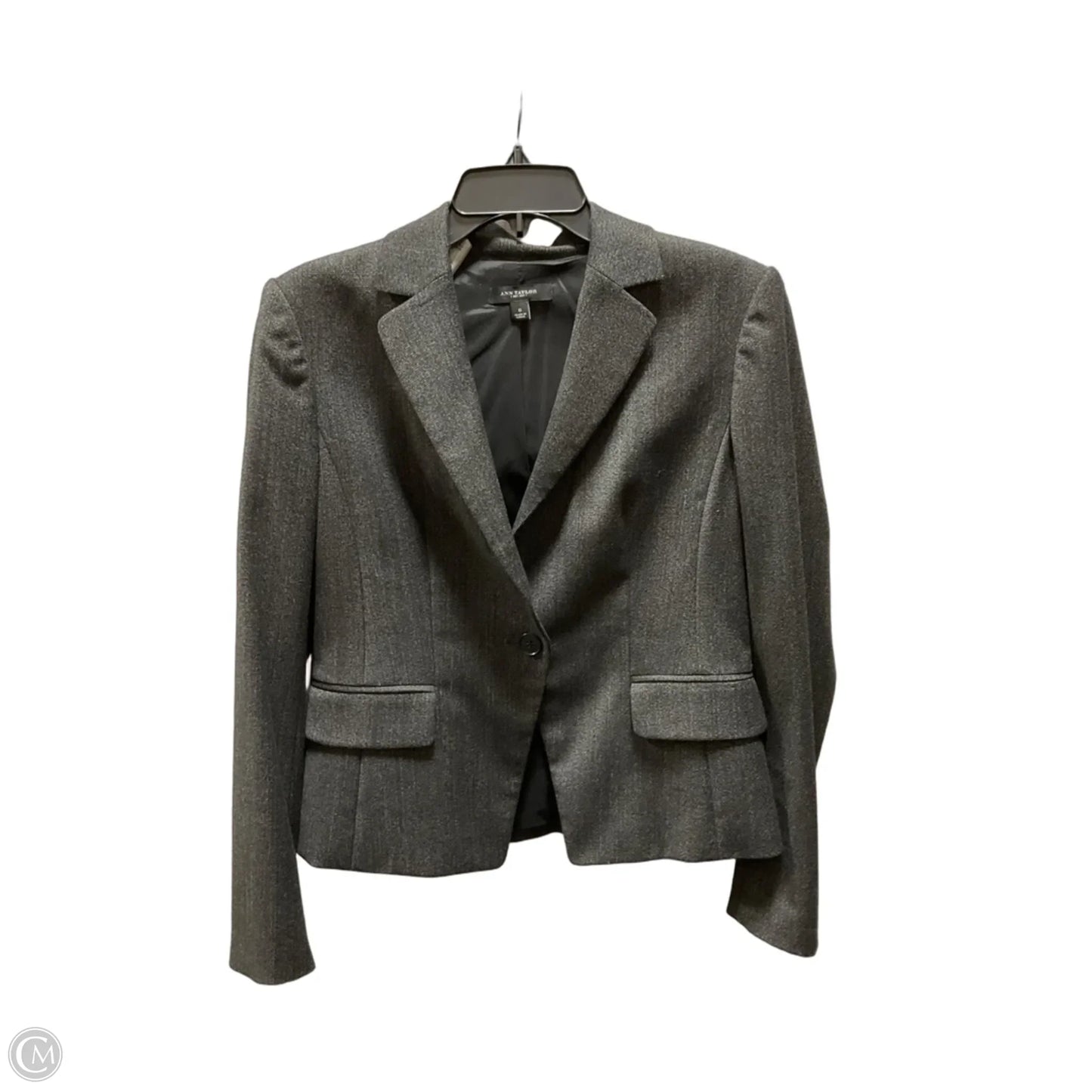 Blazer By Ann Taylor In Grey, Size: 6