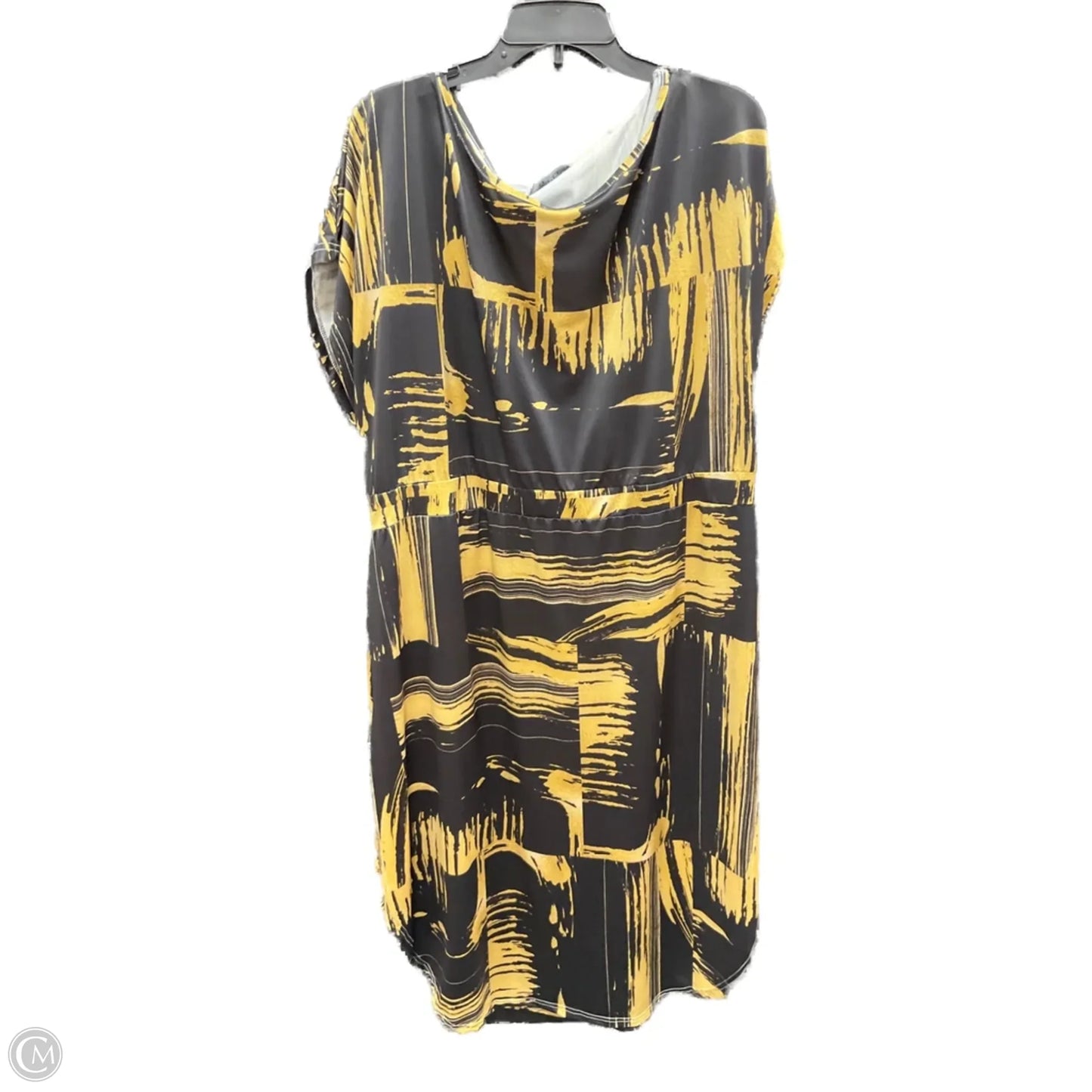 Dress Casual Midi By Cmf In Black & Gold, Size: 2x