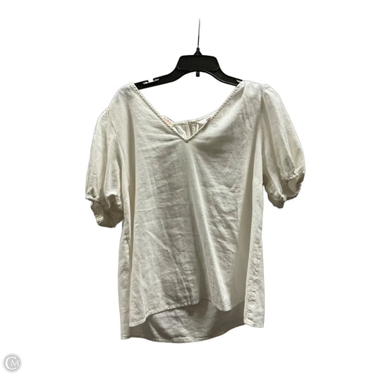 Top Short Sleeve By Lc Lauren Conrad In Cream, Size: L