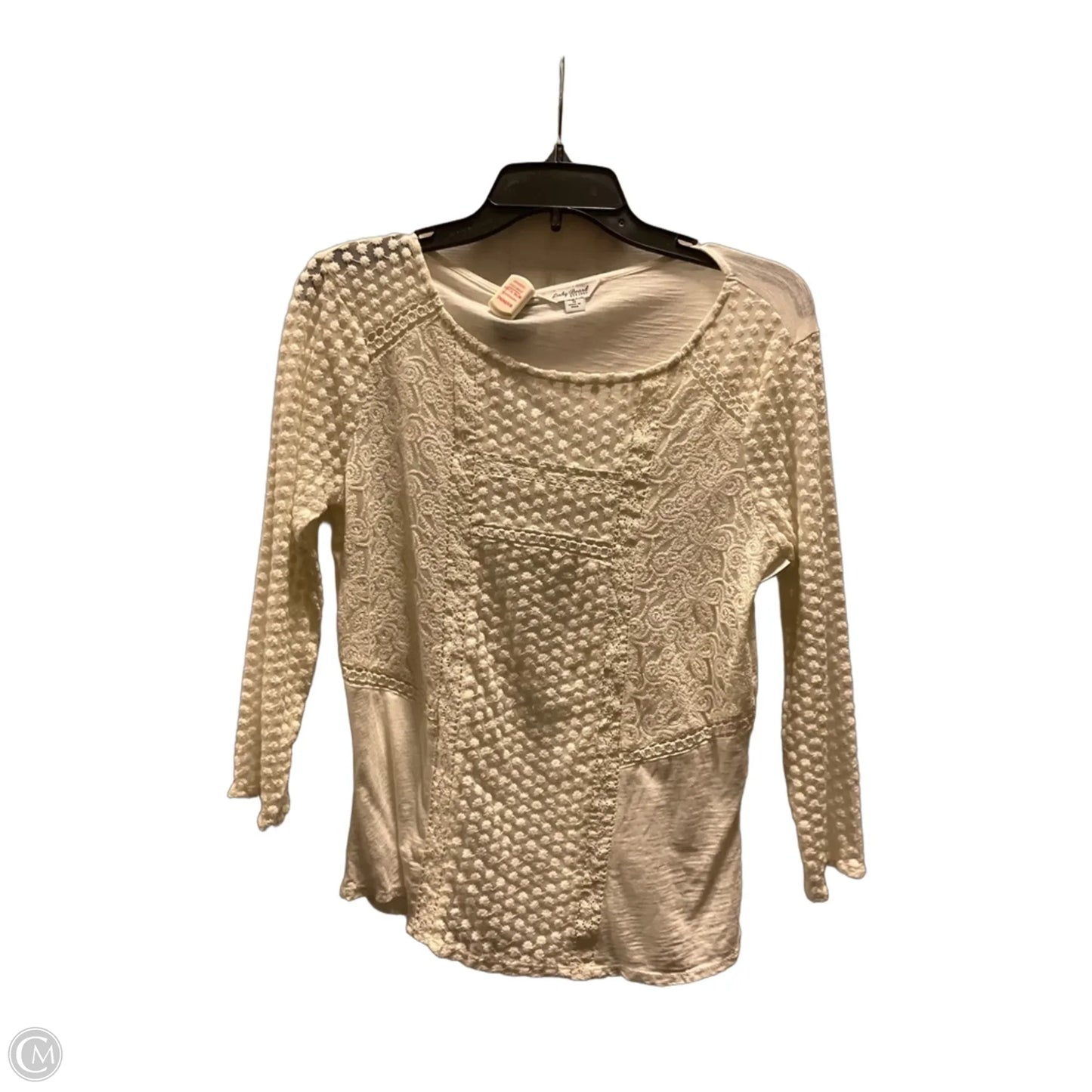 Top 3/4 Sleeve By Lucky Brand In Cream, Size: S