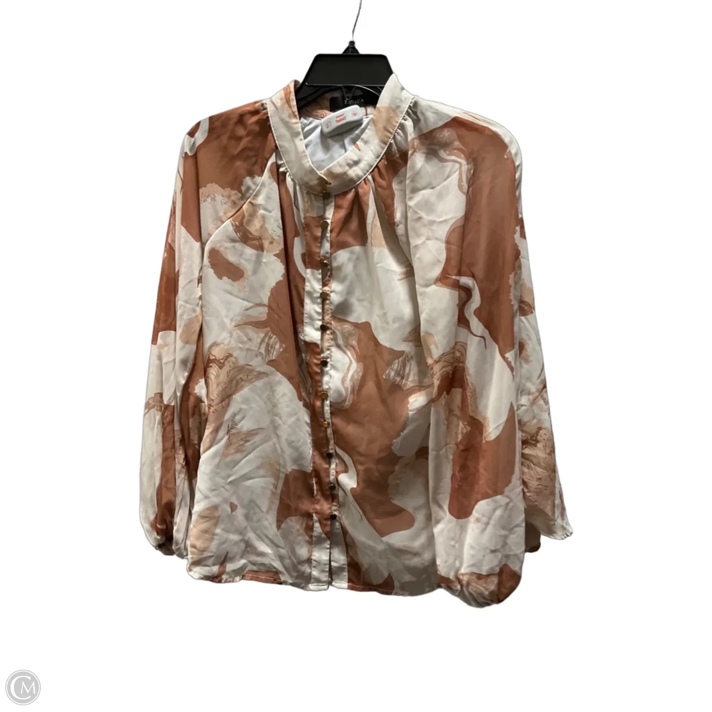 Blouse Long Sleeve By Zesica In Orange, Size: M