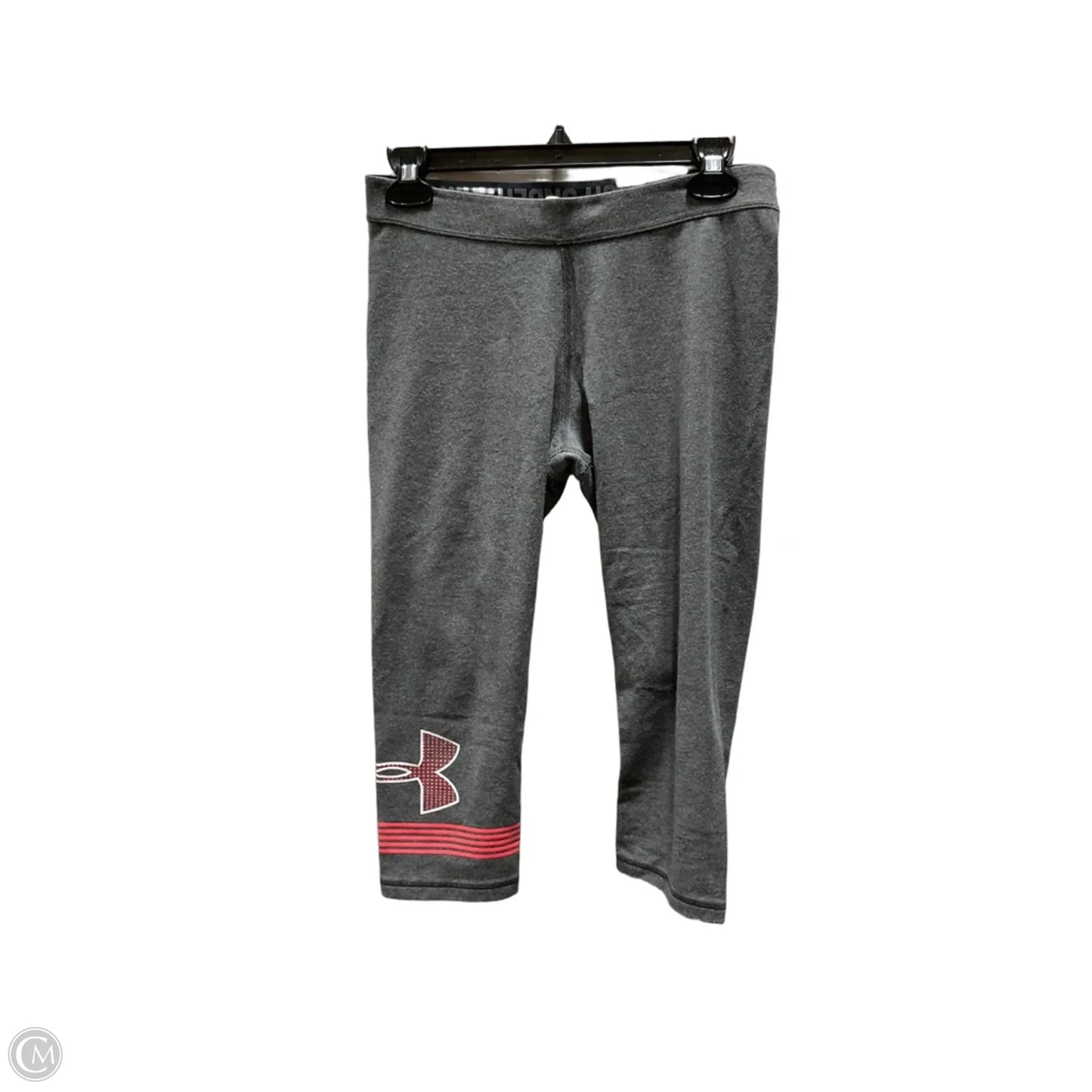 Athletic Leggings Capris By Under Armour In Grey & Pink, Size: M