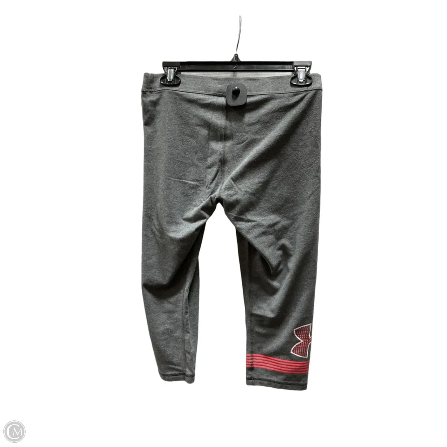 Athletic Leggings Capris By Under Armour In Grey & Pink, Size: M