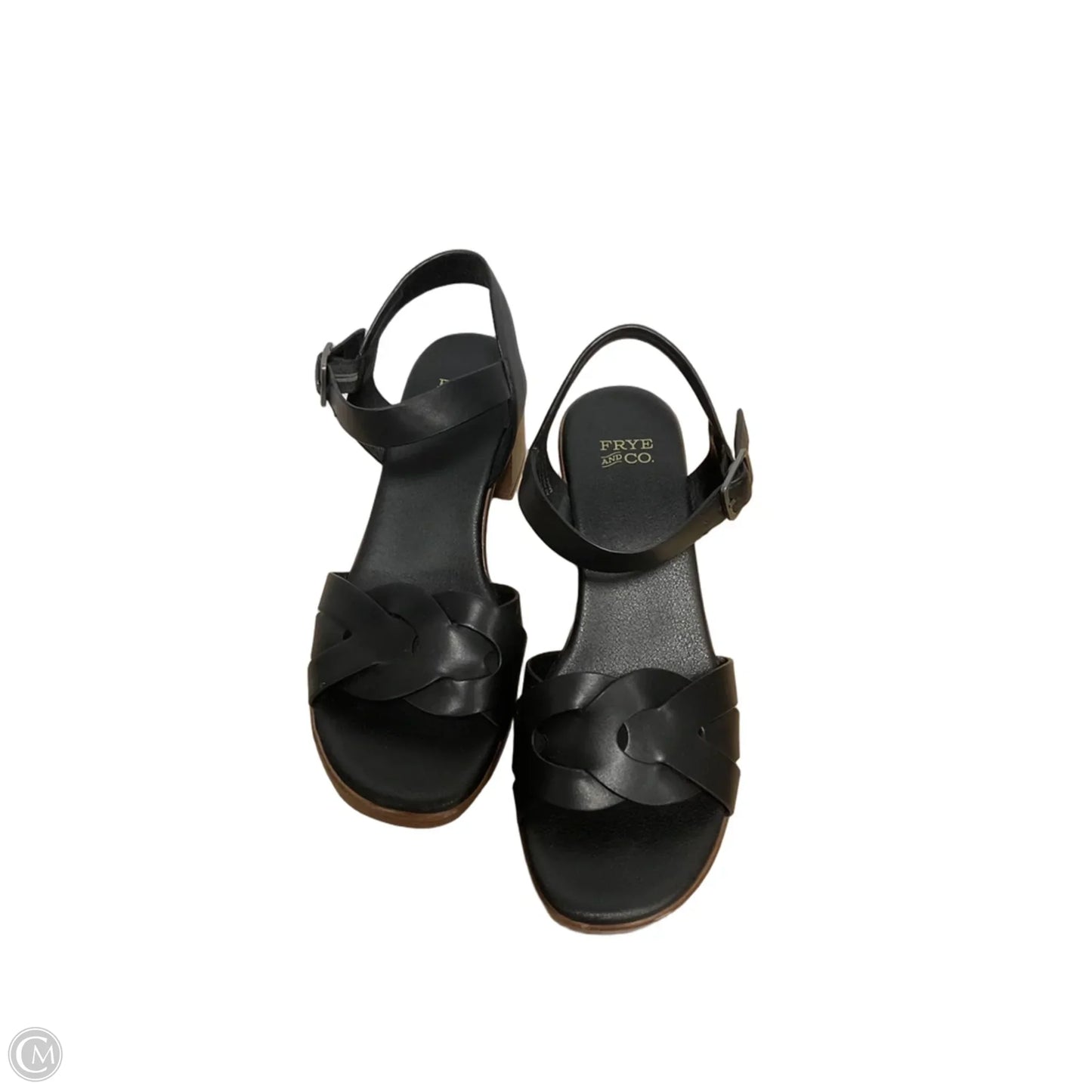 Sandals Heels Block By Frye And Co In Black, Size: 7.5