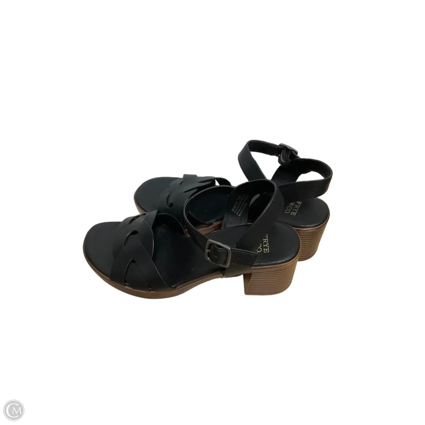 Sandals Heels Block By Frye And Co In Black, Size: 7.5