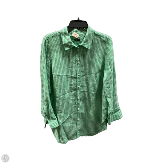 Blouse Long Sleeve By Talbots In Green, Size: L