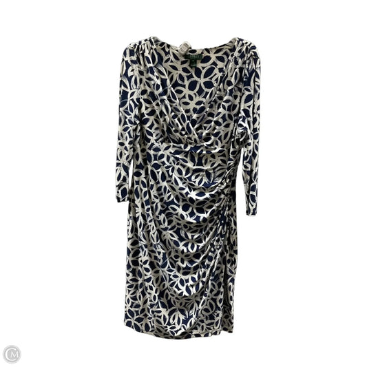Dress Casual Midi By Ralph Lauren In Blue & White, Size: Xl