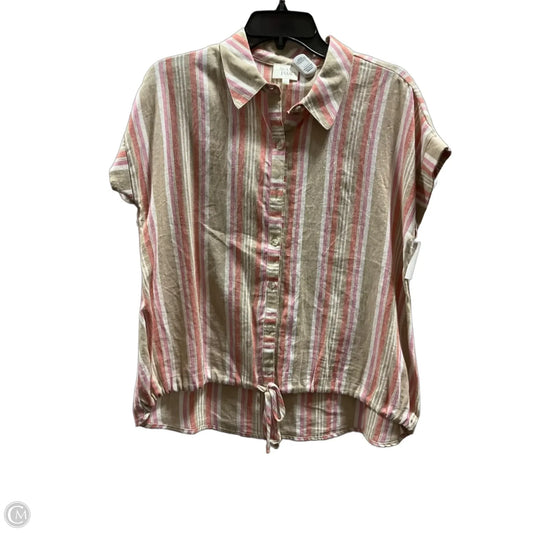Blouse Short Sleeve By Ava James In Striped Pattern, Size: M