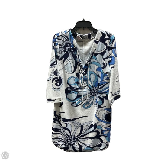 Swimwear Cover-up By Boston Proper In Blue & White, Size: L