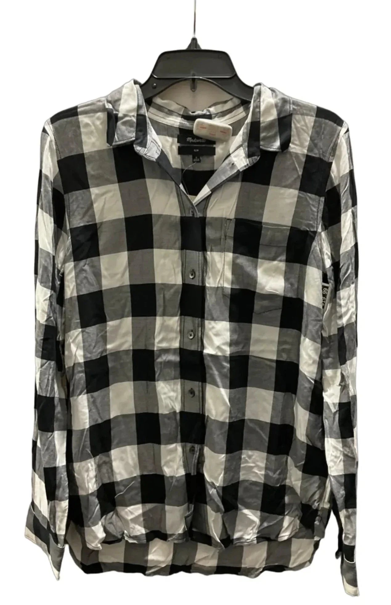 Blouse Long Sleeve By Madewell In Black & White, Size: L