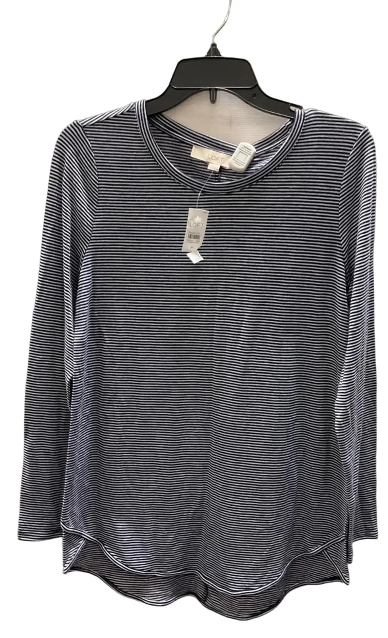 Top Long Sleeve Basic By Loft In Striped Pattern, Size: M