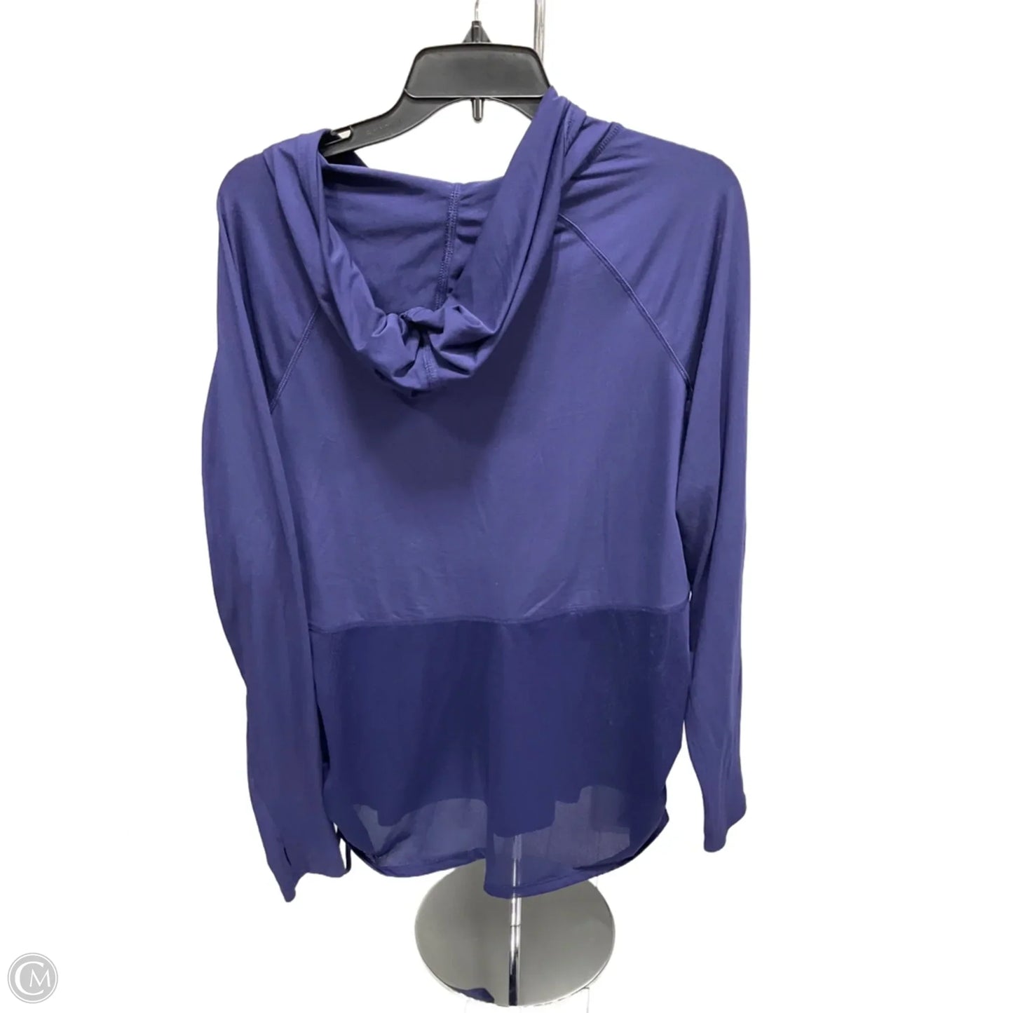 Athletic Top Long Sleeve Collar By Apana In Blue, Size: M