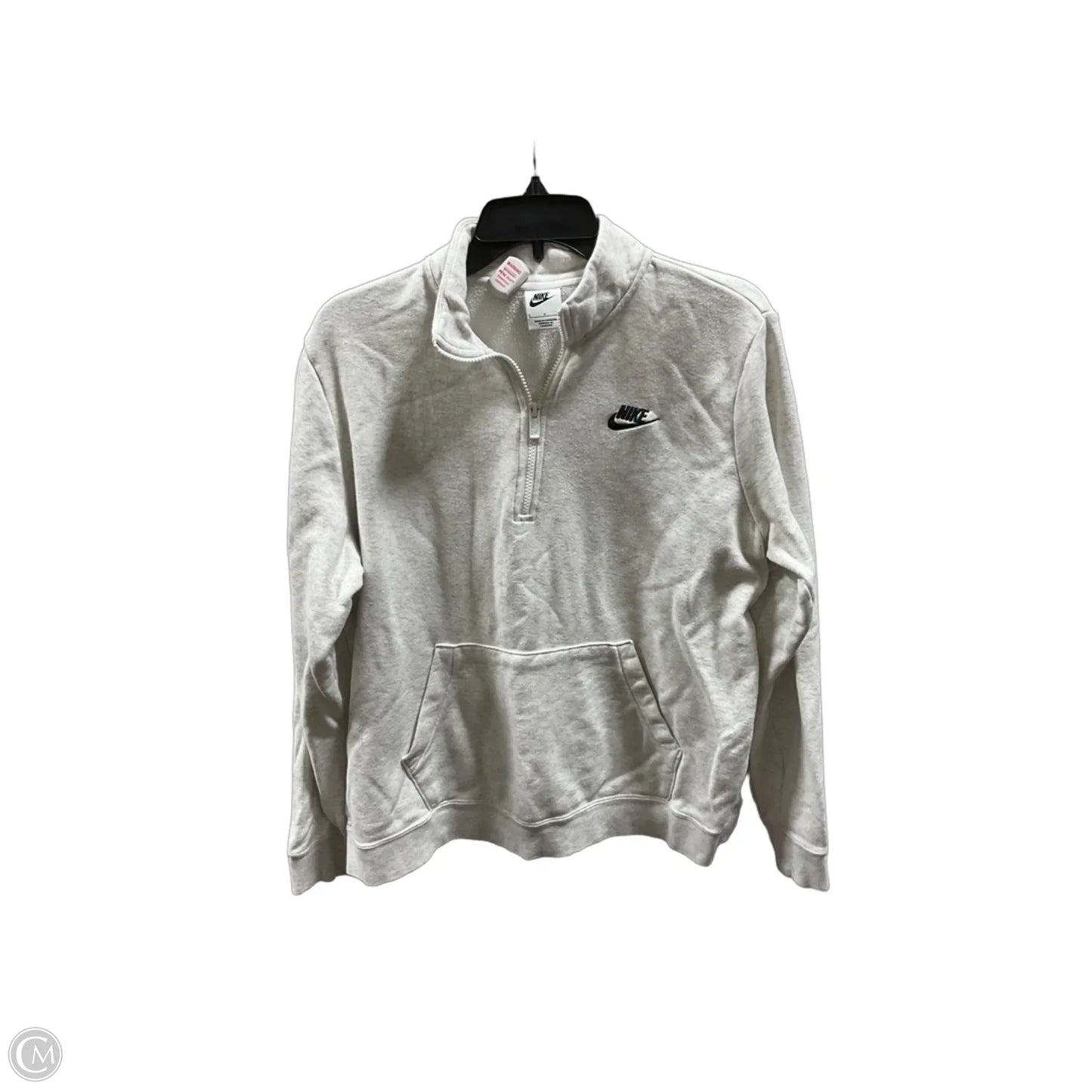 Athletic Jacket By Nike In Cream, Size: L