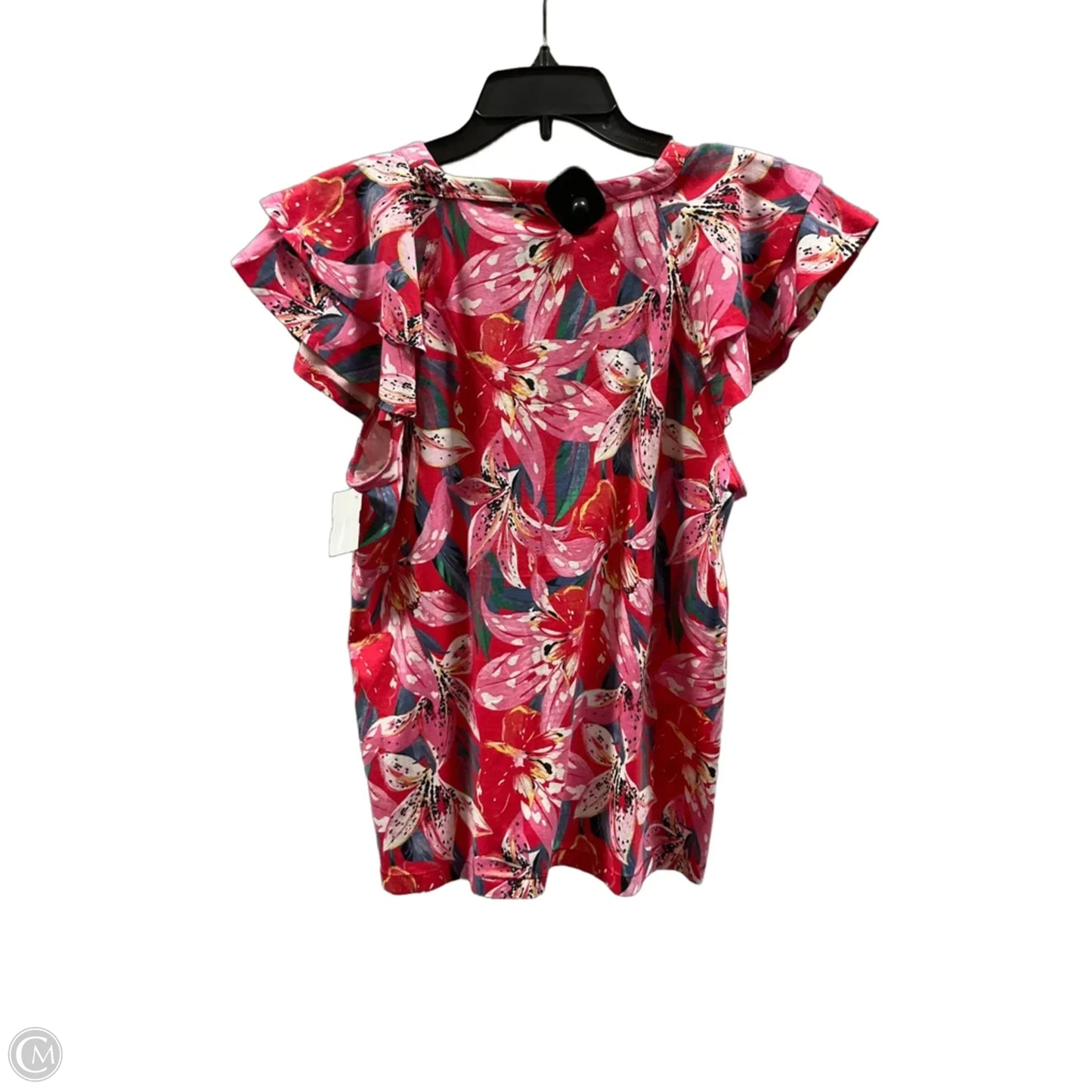 Top Short Sleeve By Chicos In Floral Print, Size: M