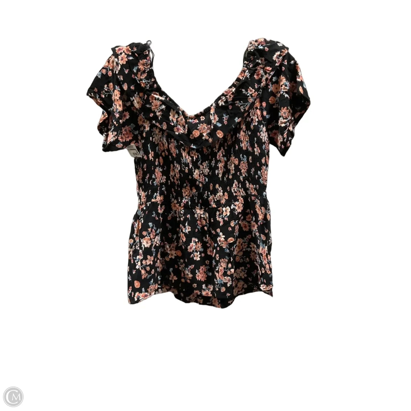 Top Short Sleeve By Maurices In Black, Size: L