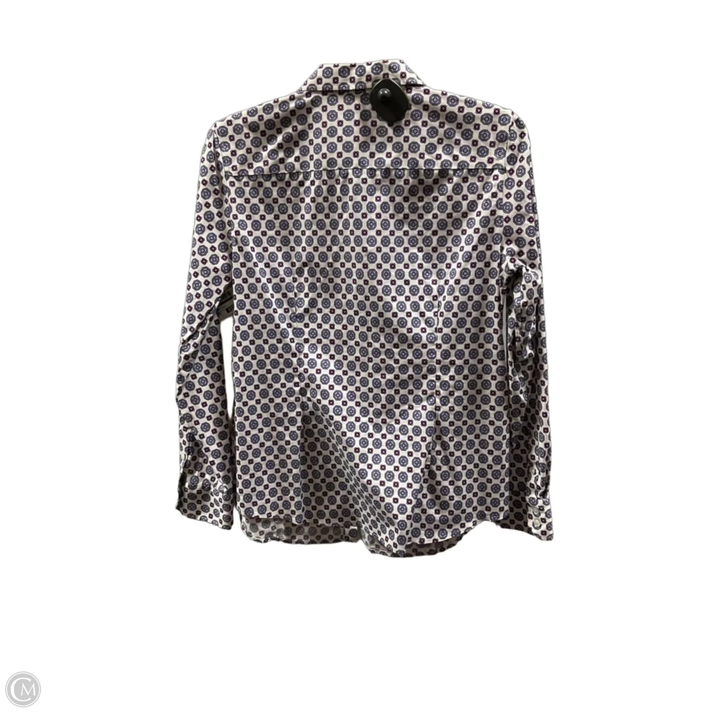 Blouse Long Sleeve By Talbots In Purple & White, Size: M