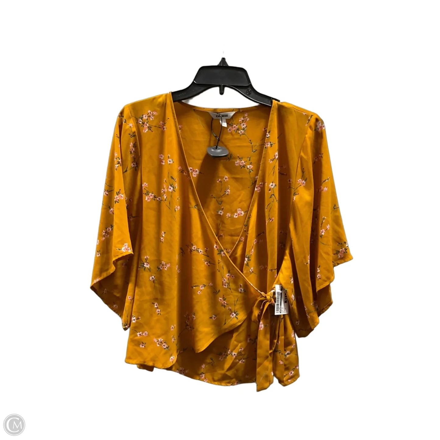 Top Short Sleeve By Express In Yellow, Size: S