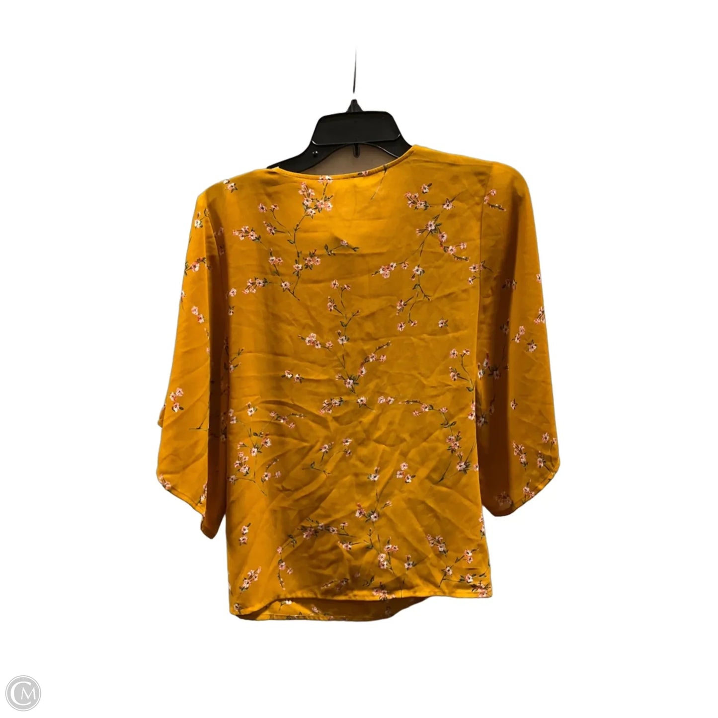 Top Short Sleeve By Express In Yellow, Size: S