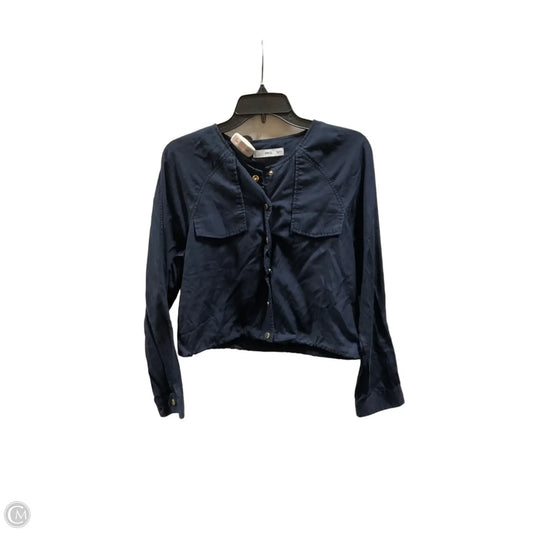 Blouse Long Sleeve By Mng In Blue, Size: S