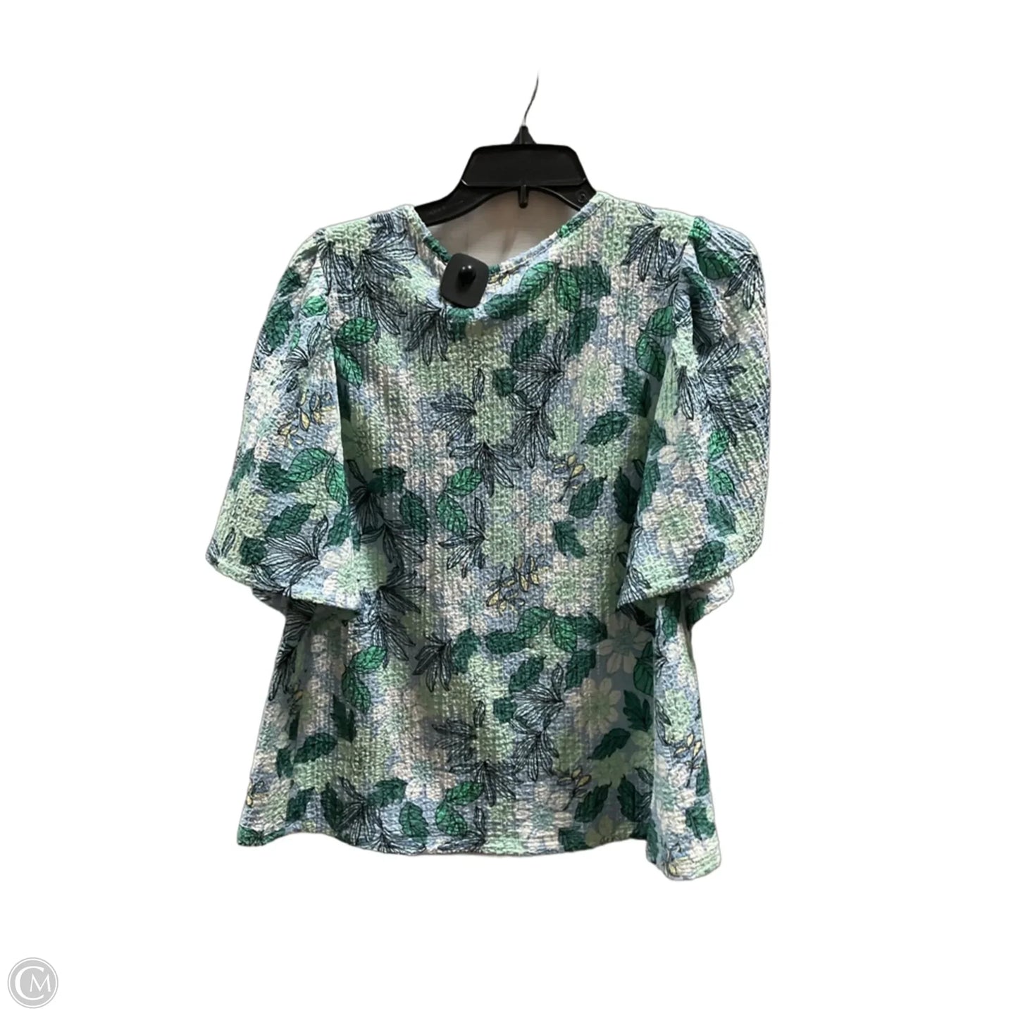 Top Short Sleeve By Loft In Blue & Green, Size: L