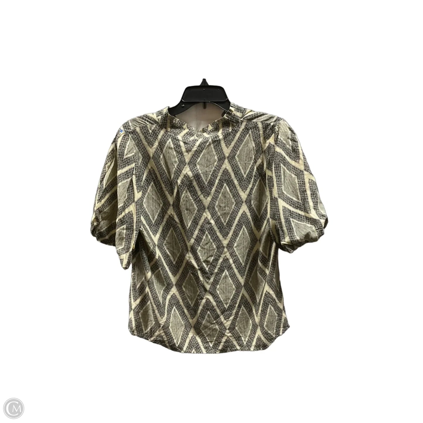 Top Short Sleeve By Thml In Black & Cream, Size: L