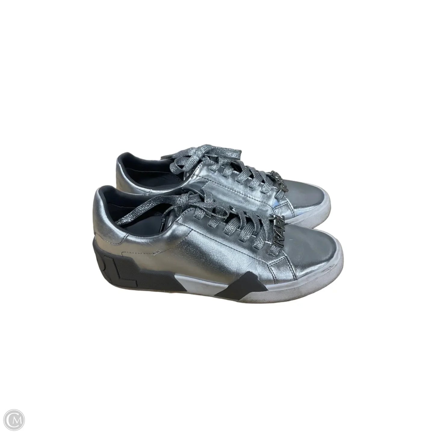 Shoes Athletic By Karl Lagerfeld In Silver & White, Size: 8