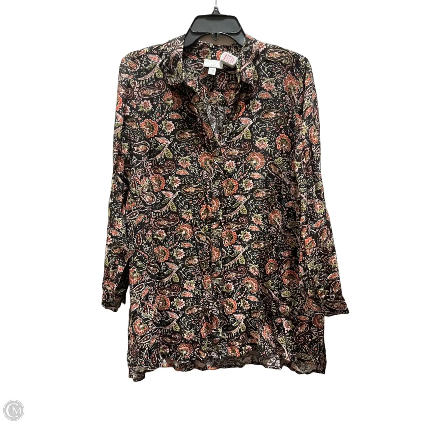 Blouse Long Sleeve By J. Jill In Floral Print, Size: M