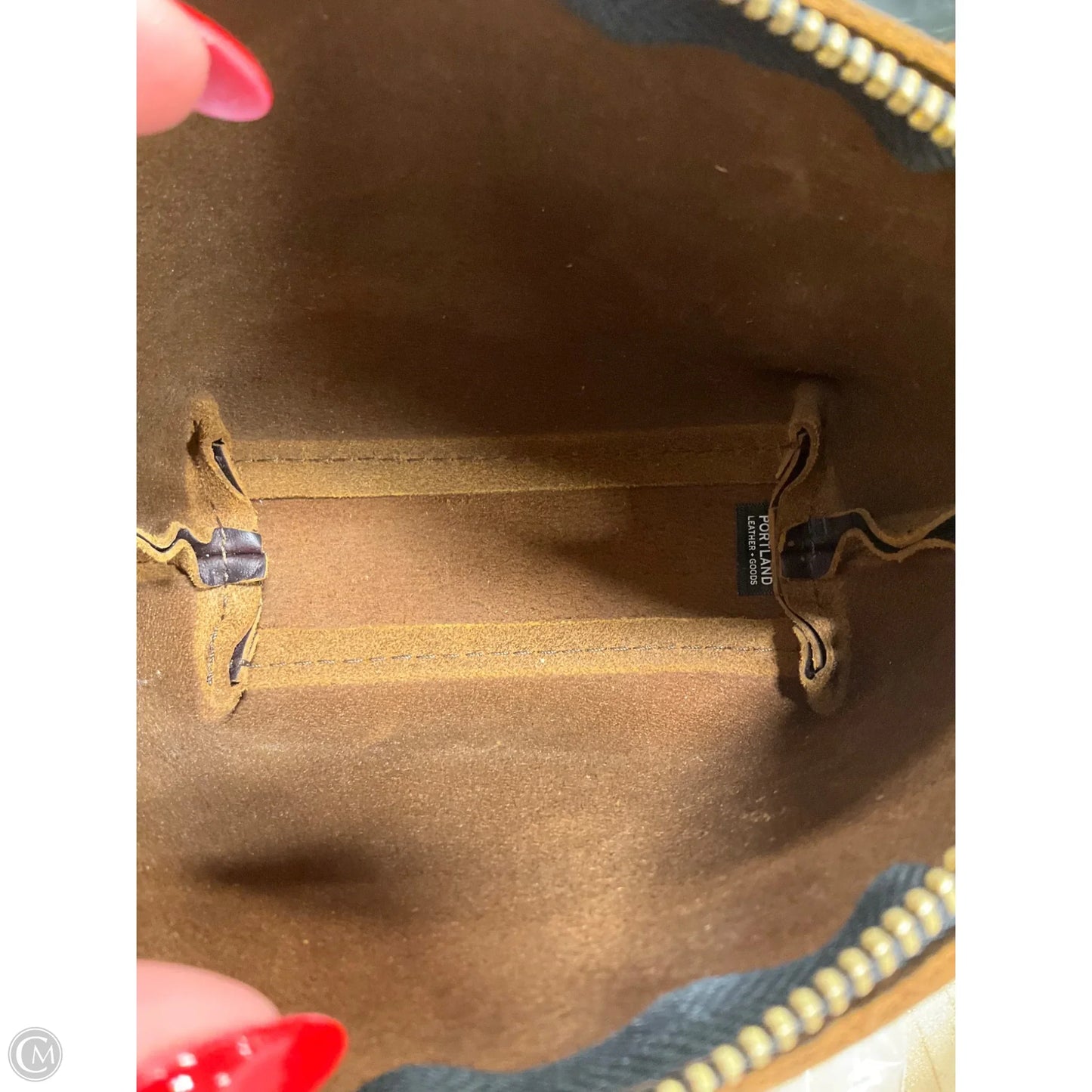 Makeup Bag Leather By Portland Leather, Size: Medium