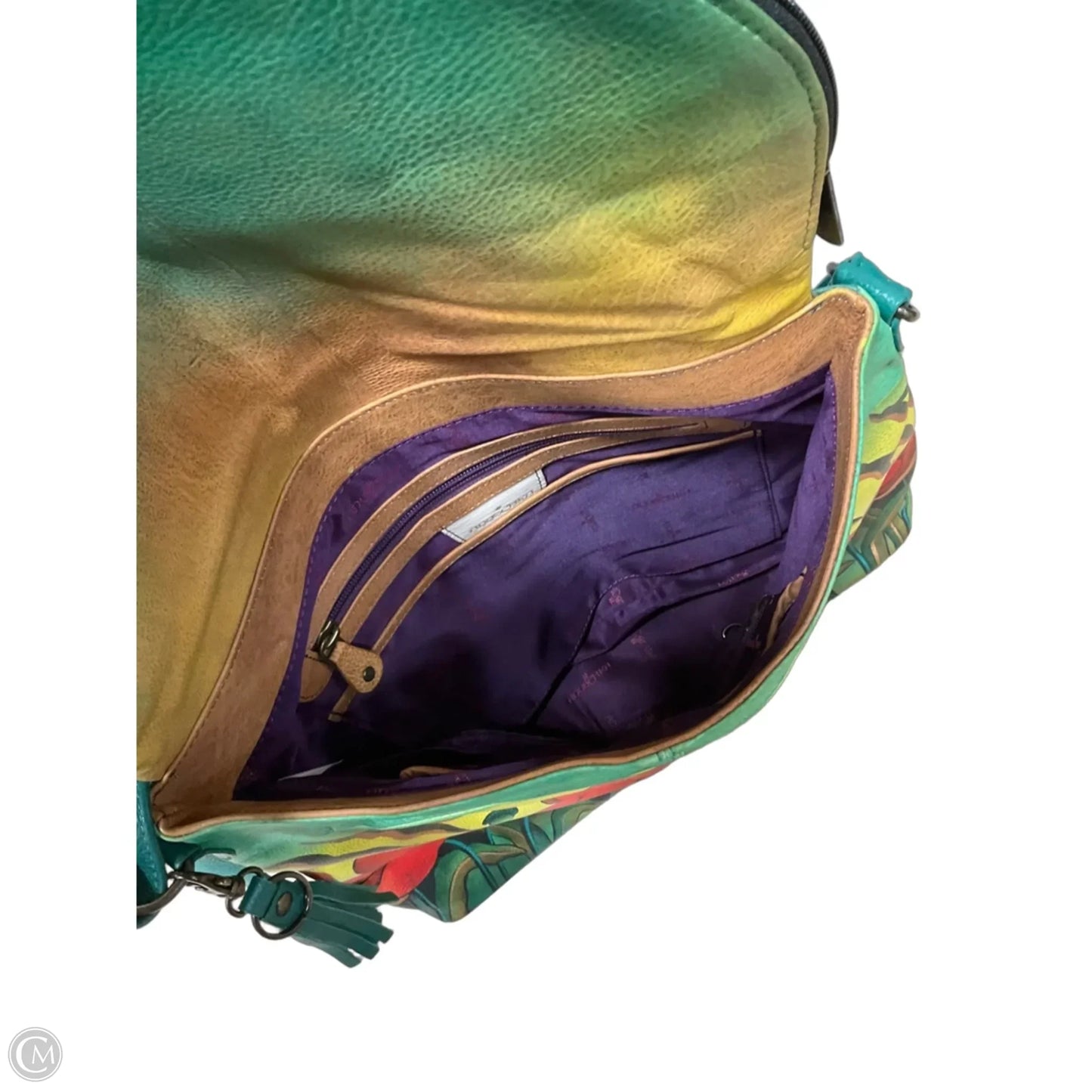 Handbag Leather By Anuschka, Size: Medium