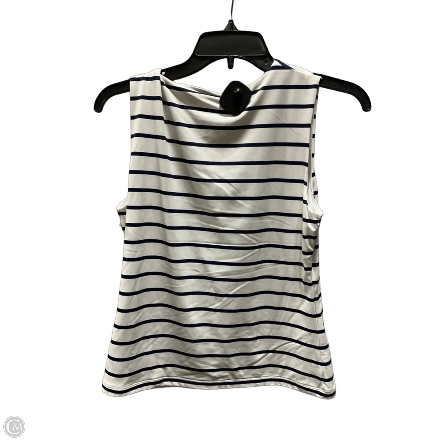 Top Sleeveless By Tahari In Blue & Cream, Size: M