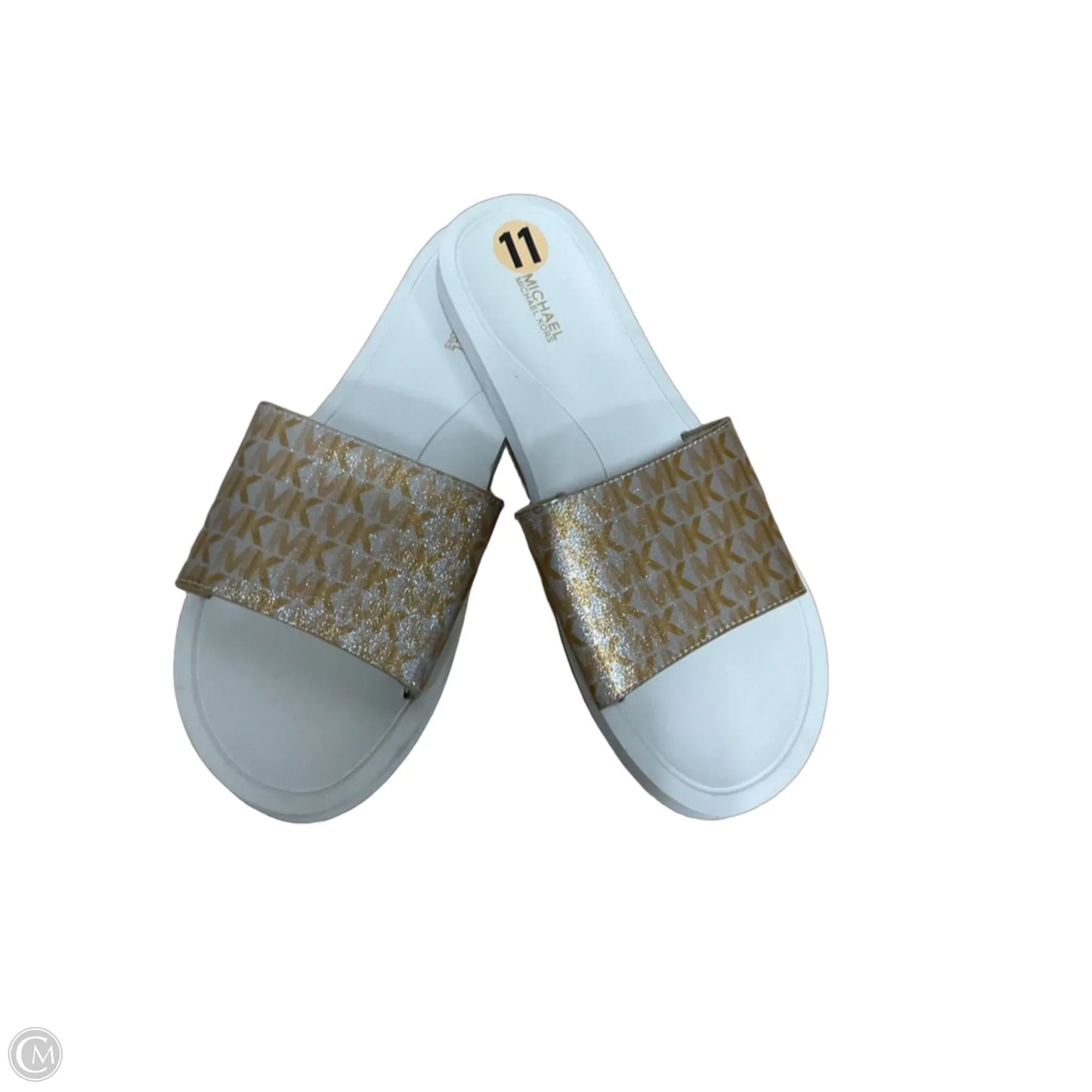Shoes Flats By Michael By Michael Kors In Gold & White, Size: 11