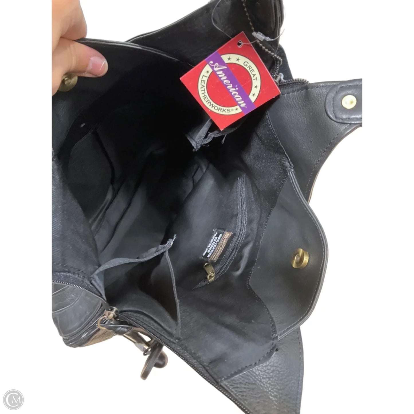 Handbag Leather By Cmf, Size: Large