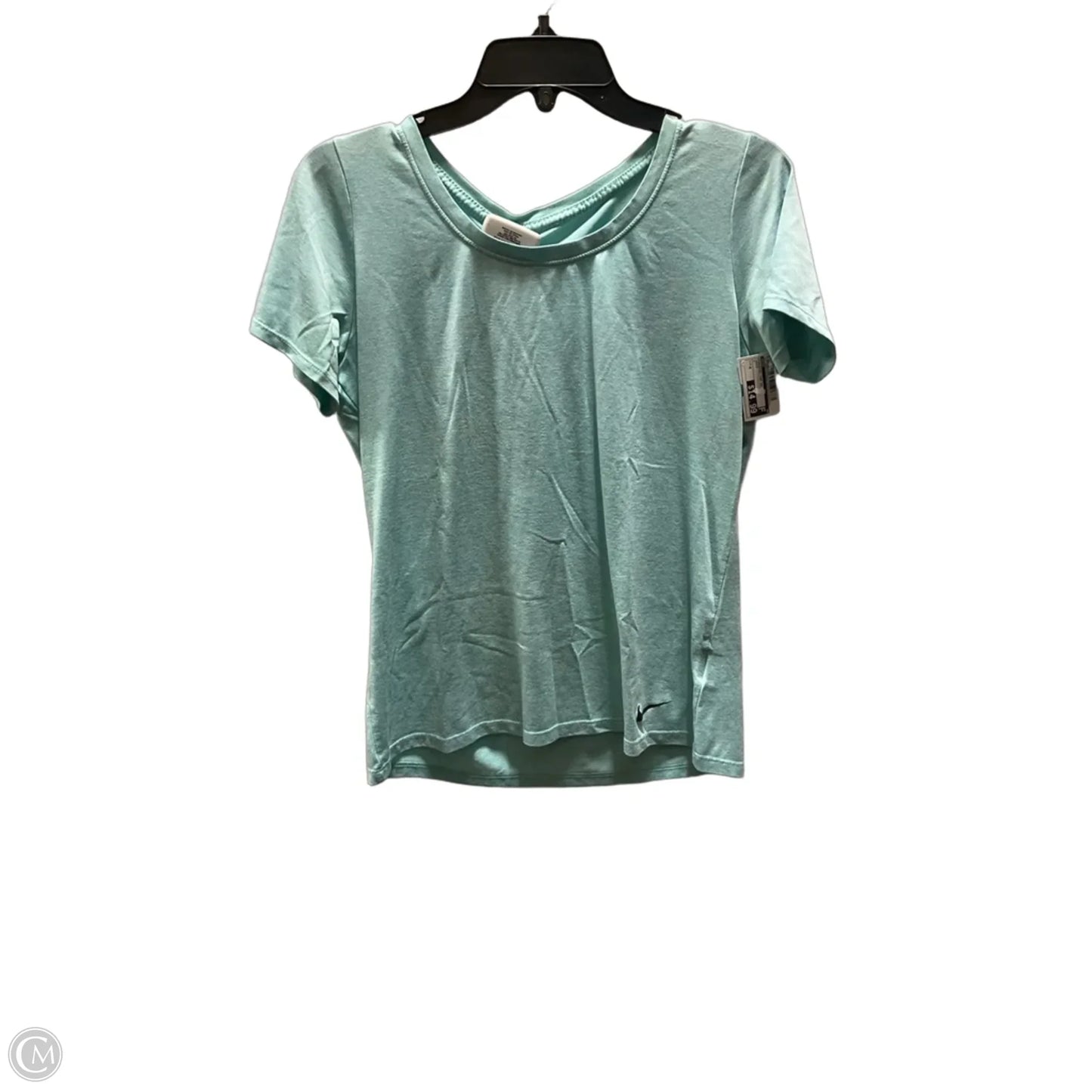 Athletic Top Short Sleeve By Nike In Green, Size: M