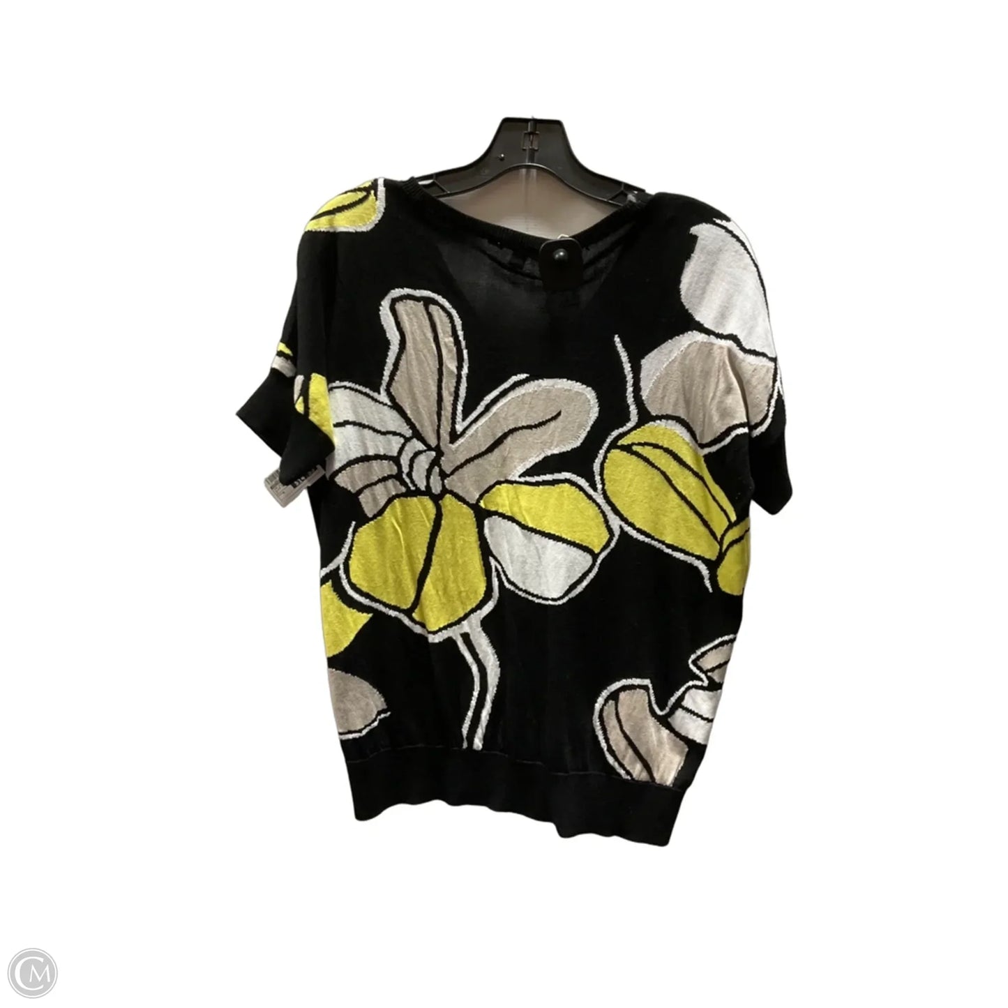 Top Short Sleeve By Chicos In Black & Yellow, Size: M