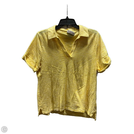 Top Short Sleeve By Talbots In Yellow, Size: L
