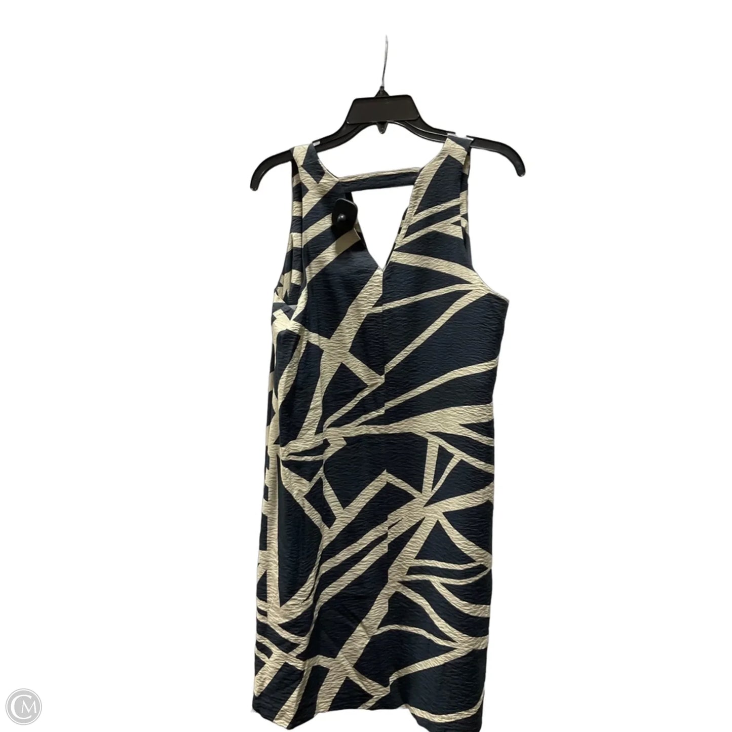 Dress Casual Midi By Banana Republic In Blue & Cream, Size: M