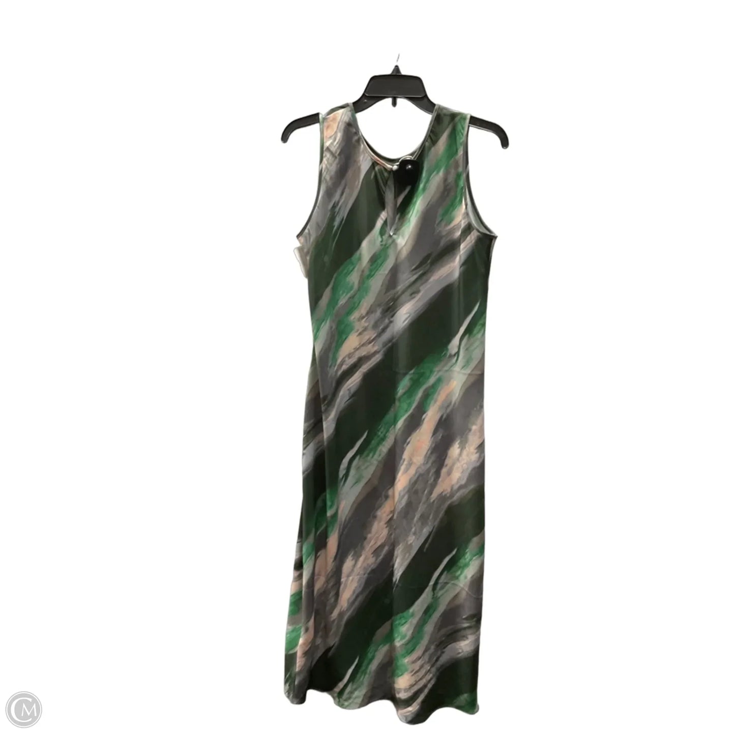 Dress Casual Maxi By Banana Republic In Green & Pink, Size: M
