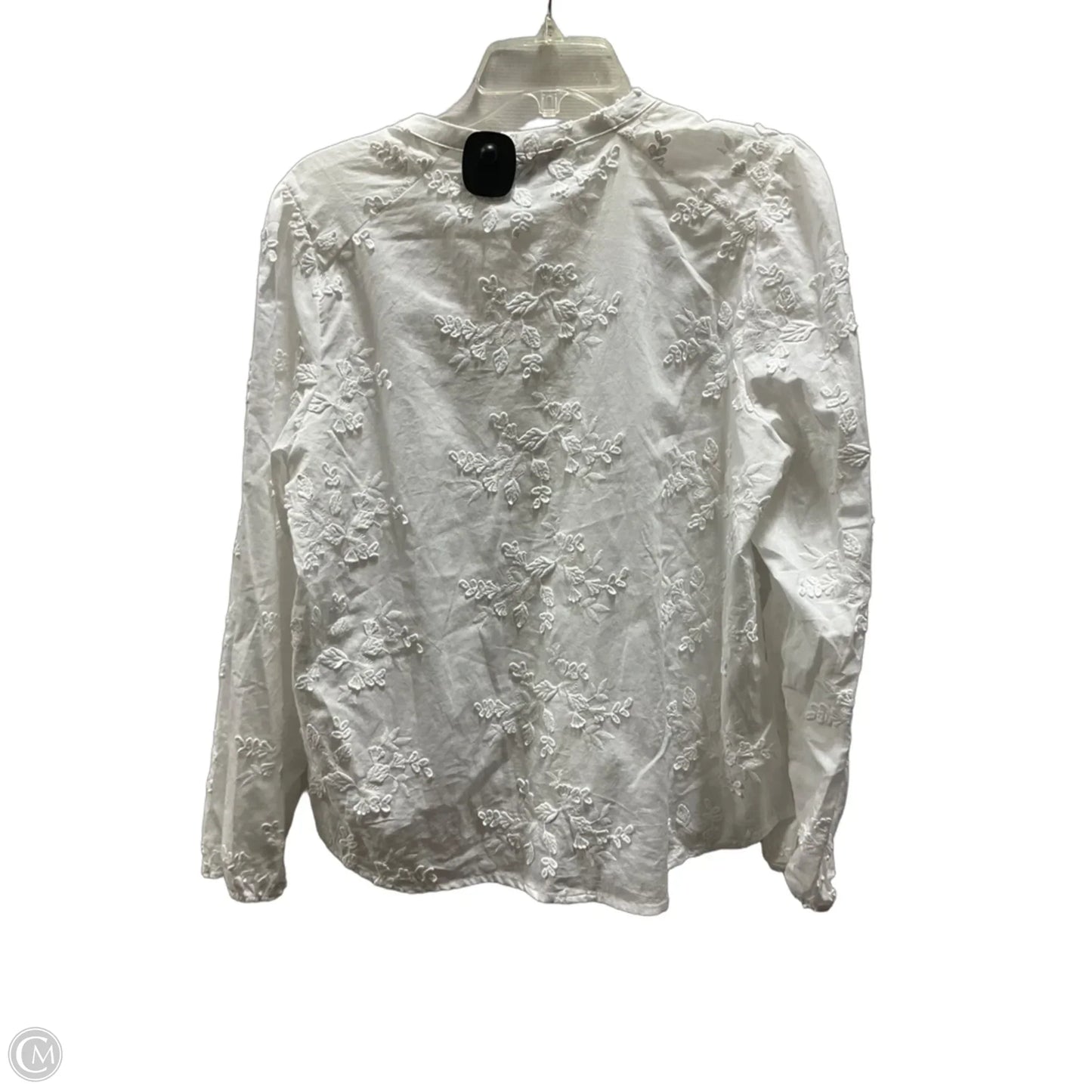 Blouse Long Sleeve By Ophelia Roe In White, Size: M