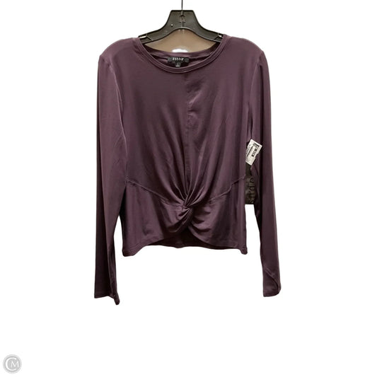 Athletic Top Long Sleeve Collar By Zobha In Purple, Size: L
