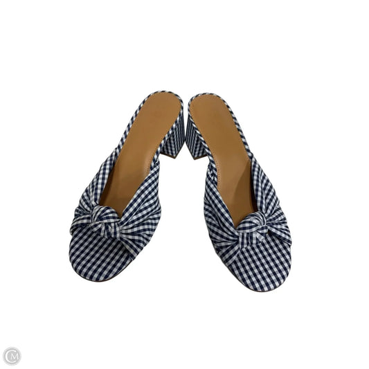 Shoes Heels Block By J. Crew In Blue & White, Size: 9