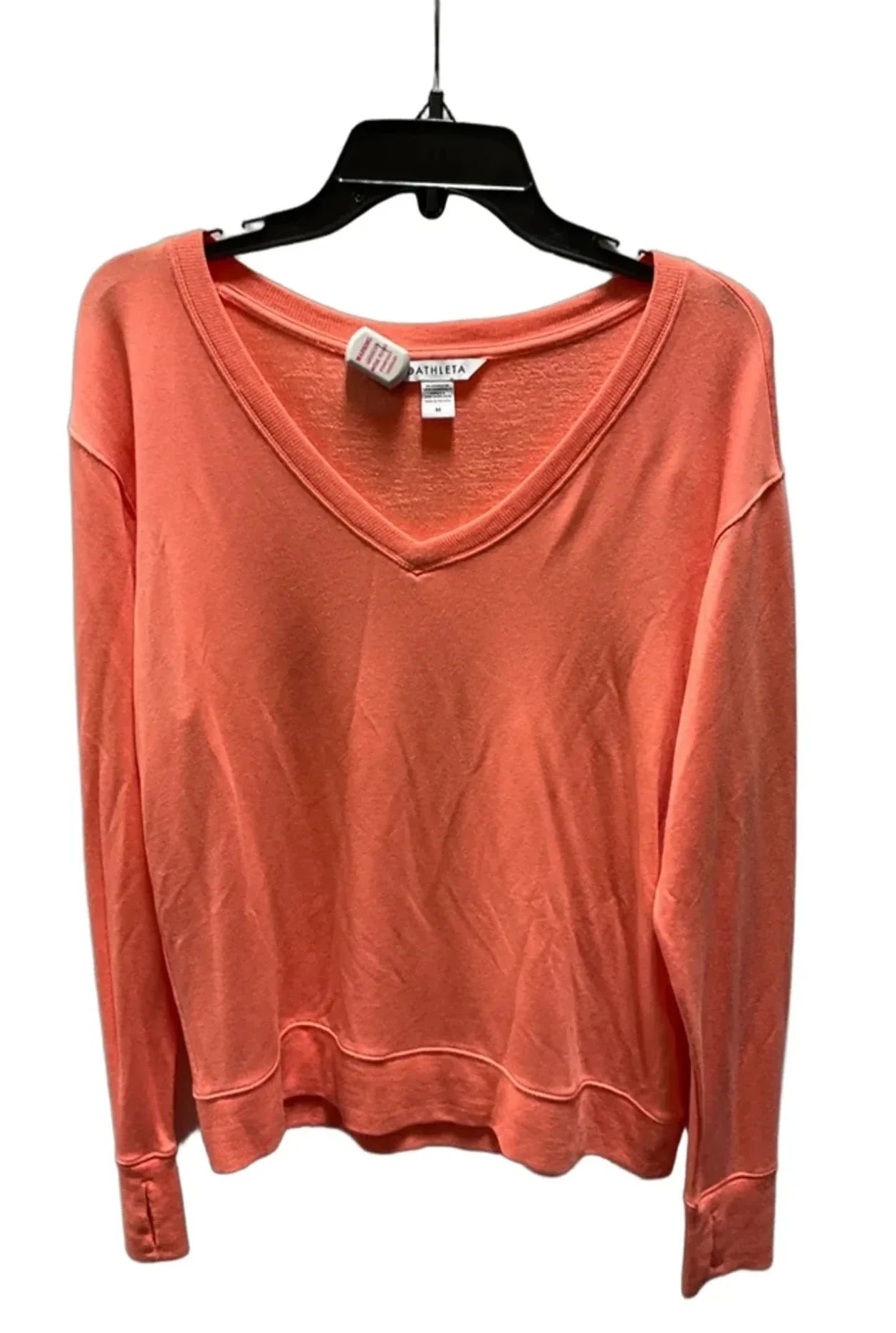 Athletic Top Long Sleeve Crewneck By Athleta In Orange, Size: M