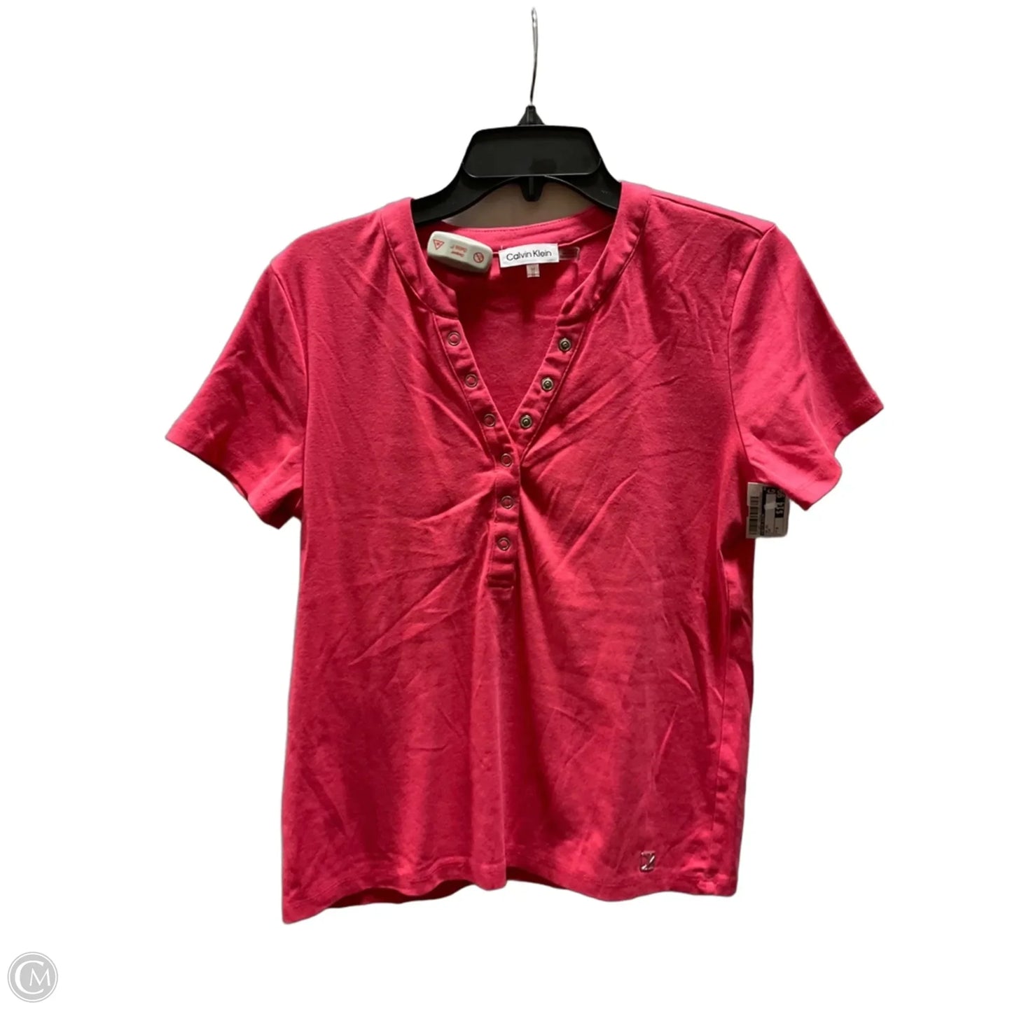Top Short Sleeve By Calvin Klein In Pink, Size: M
